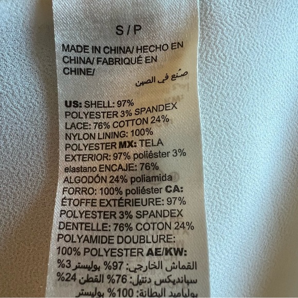 WHITE HOUSE BLACK MARKET TOP, Size S, White Satin Lined Camisole w/ Black Lace. - Picture 7 of 11